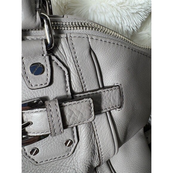 Michael Kors Satchel Shoulder Bag Womens Medium Gray Pebbled Leather MK - Picture 4 of 11